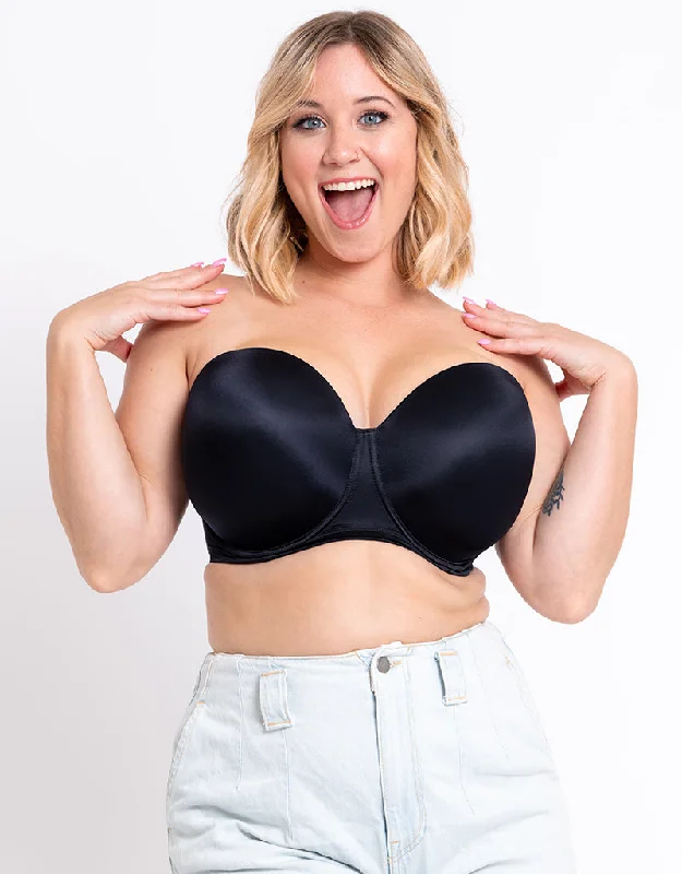 Curvy Kate Smoothie Moulded Strapless Multiway Bra Black Trendy Lace Bra