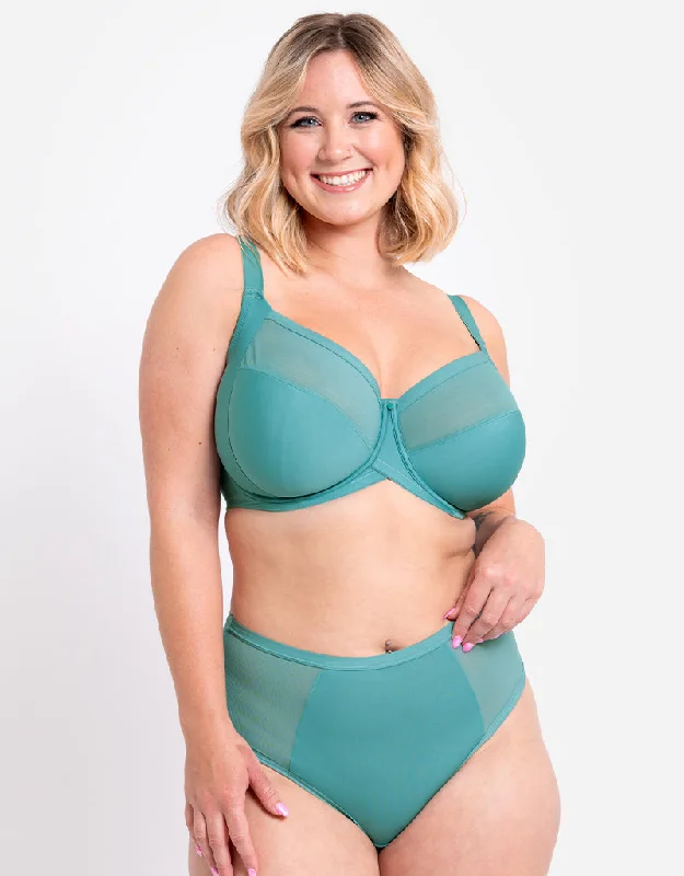 Curvy Kate WonderFully Full Cup Side Support Bra Mineral Blue Soft Cup Bra