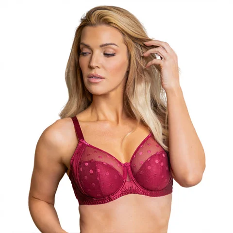 Fit Fully Yours Carmen Full Cup Bra Deep Red Cotton Comfort Bra