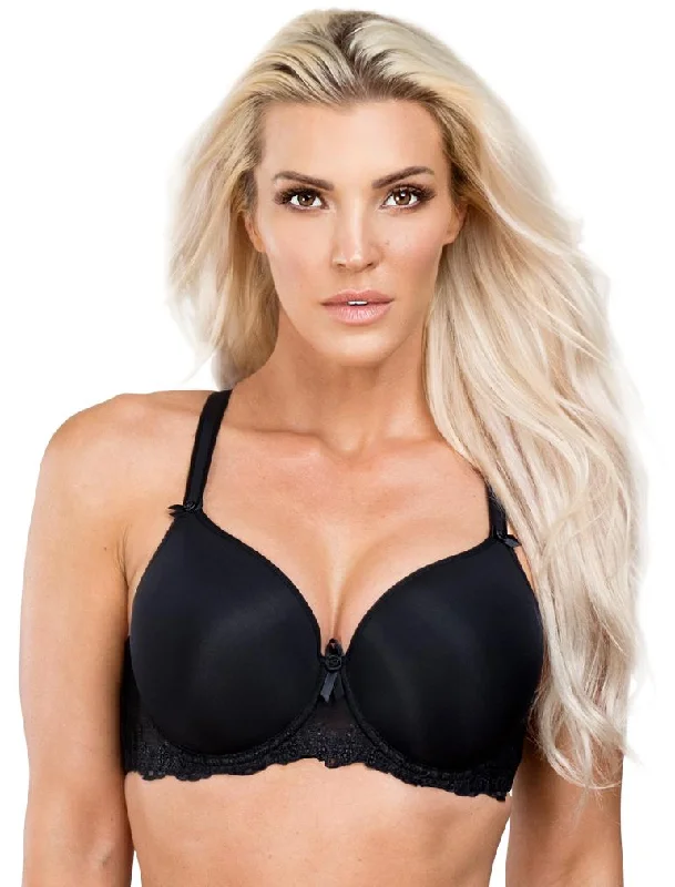 Fit Fully Yours Elise Molded Underwire Bra, Black High-Cut Bra Design