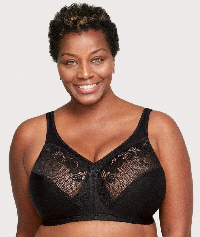 Glamorise Magiclift Minimizer Wire-Free Bra - Black Smooth Stretch Bra