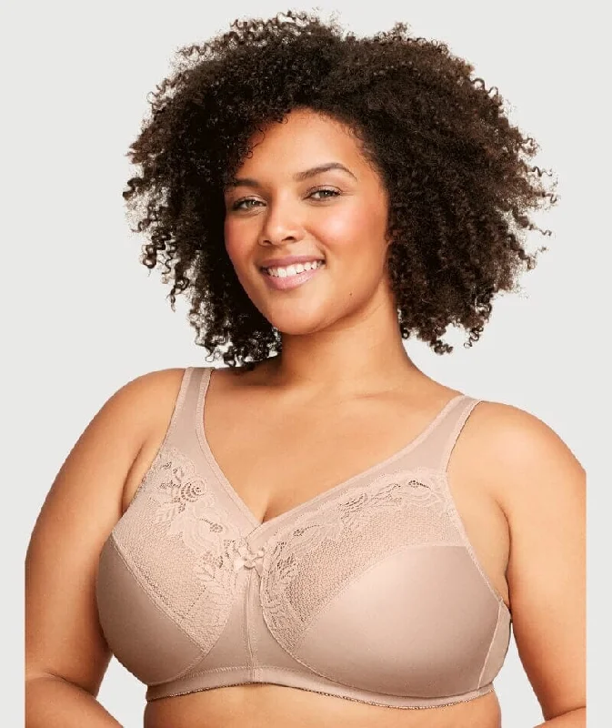 Glamorise Magiclift Minimizer Wire-Free Bra - Cafe Wireless Push-Up Bra