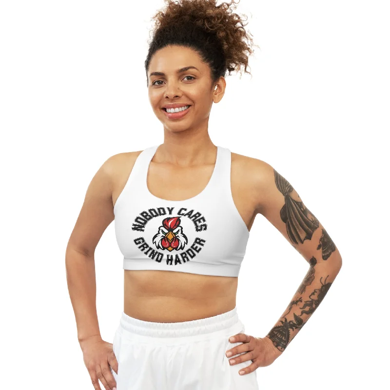 Kickin Chickin Nobody Cares Sports Bra Soft Support Bra