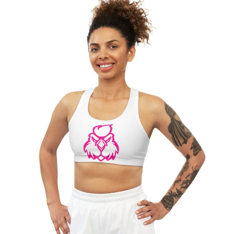 Kickin Chickin Pink/White Bo Sports Bra Sexy Mesh Bra