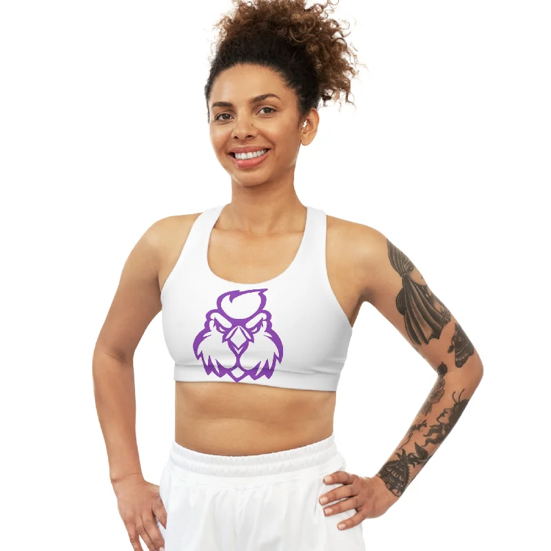 Kickin Chickin Purple/White Bo Sports Bra Padded Push-Up Bra