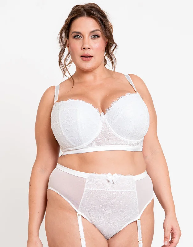 Liaison Vienna Padded Longline Balcony Bra White Lace Back Bra