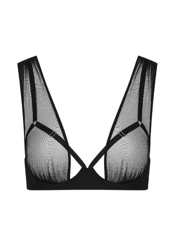 Nuit Fauve Cupless Bra (Black) Comfortable Bralette Style