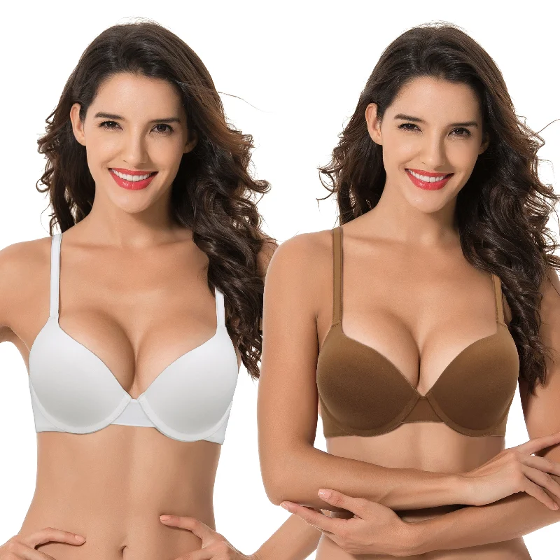 Women's Plus Size Full Coverage Padded Underwire Bra Lace-Trimmed Bra