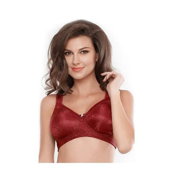 No Sag Full-Cup Bra With Non-Stretch Jacquard Full Coverage Bra