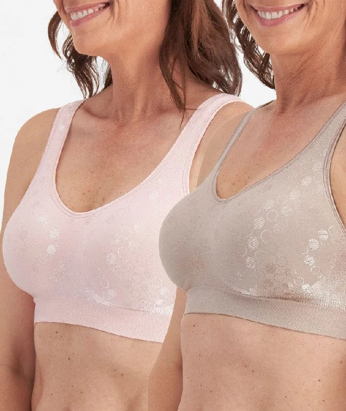 Playtex Comfort Revolution Contour Dot Wire-free 2 Pack Bra - Evening Blush/Gentle Peach Classic Wire-Free Bra