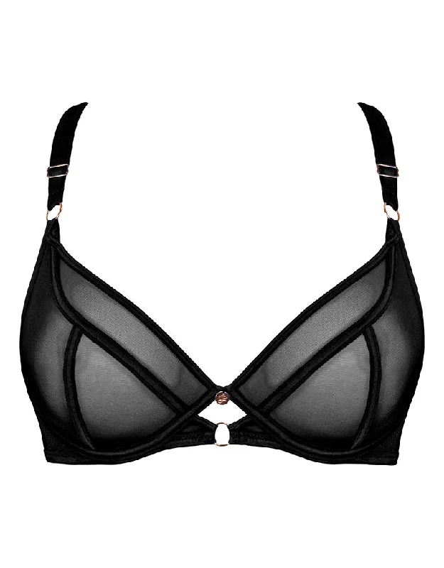 Scantilly Exposed Plunge Bra Black Ultra-Light Bra