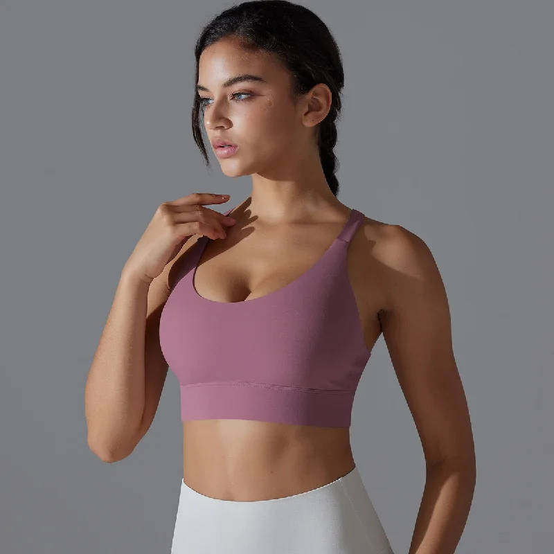 Sleek and Seamless Cross Back Sports Bra Versatile Bralette Set