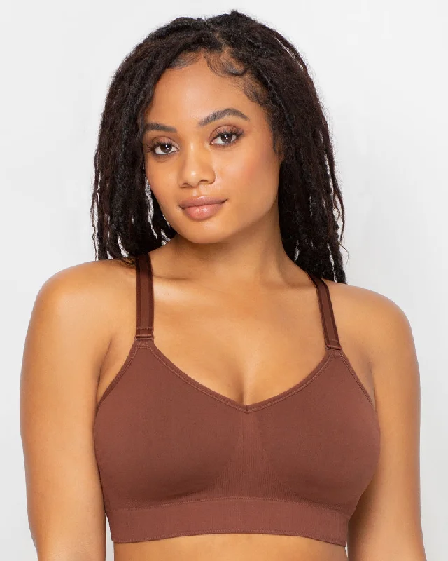 Smooth Seamless Comfort Wireless Bra - Chocolate Nude Push-Up Bralette Set