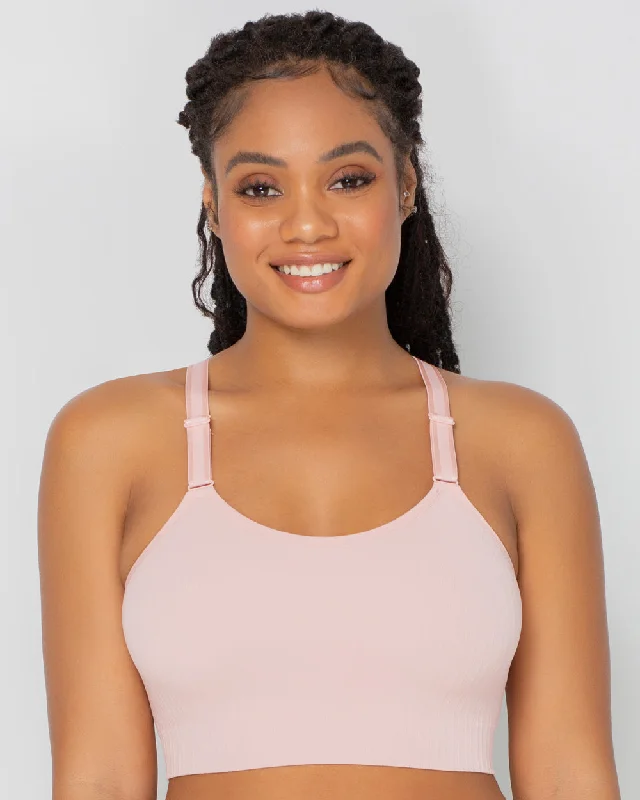 Smooth Seamless Comfort Wireless Longline Bra - Blushing Rose Light Seamless Bra