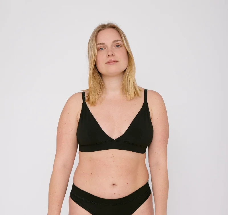 W's  Organic Cotton Triangle Bra Sexy Mesh Bralette