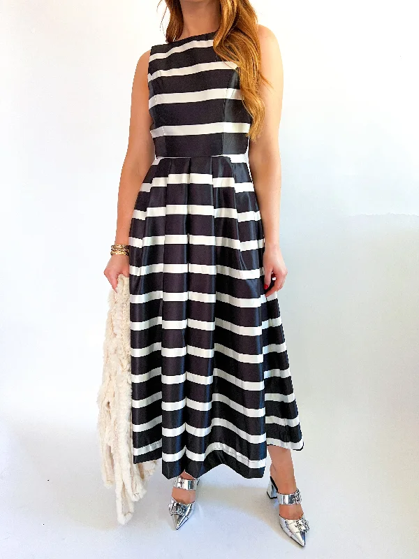 Lucy Sleeveless Stripe Midi Dress Trendy Long Sleeve Midi Dress