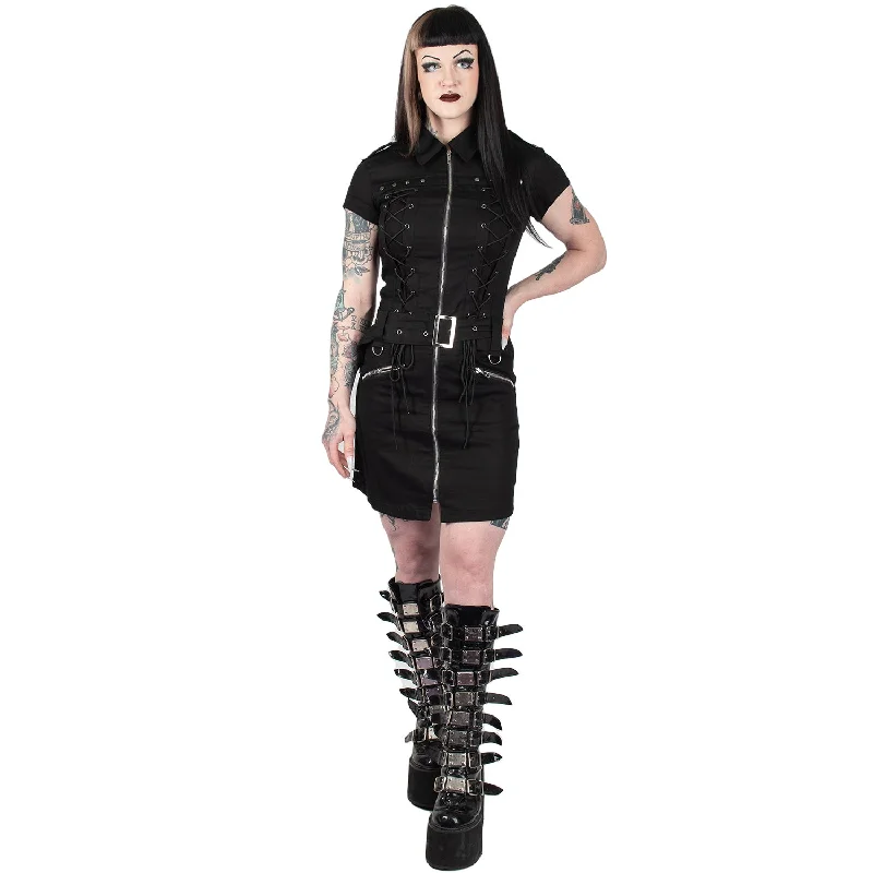 Orchid Bloom | Gothic Rope Mini Dress Elegant Lace-Up Mini Dress