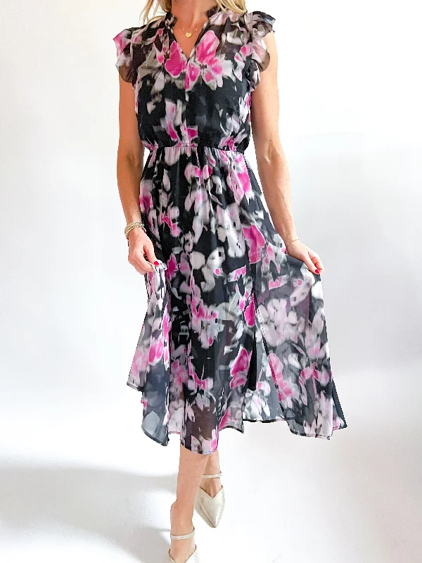 Allegra Floral Midi Dress Cozy Knit Midi Dress