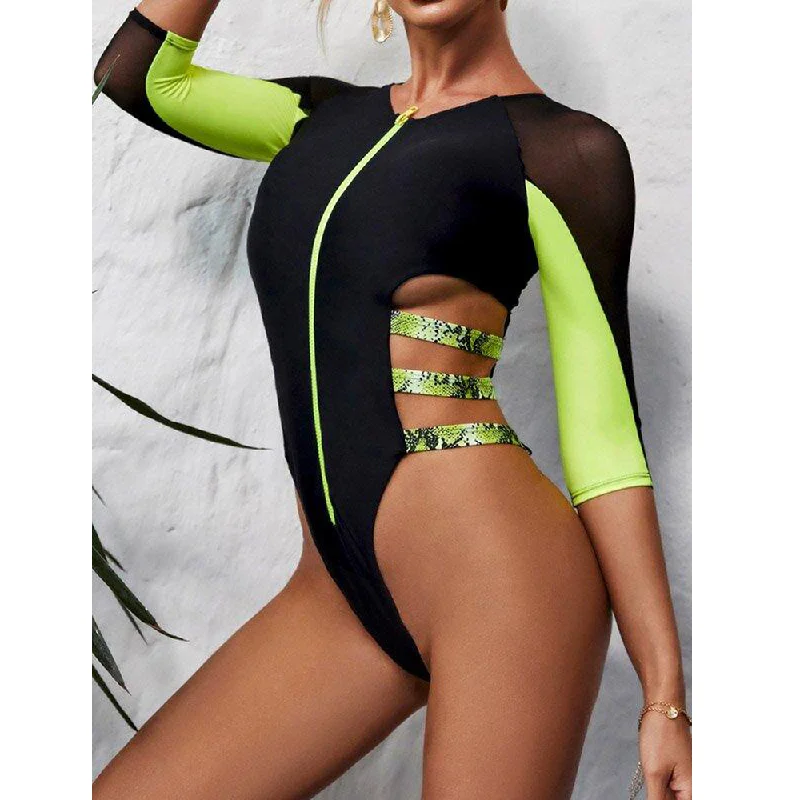 Long Sleeve One-Piece Wetsuit/Swimwear Quick-Dry Swimsuit