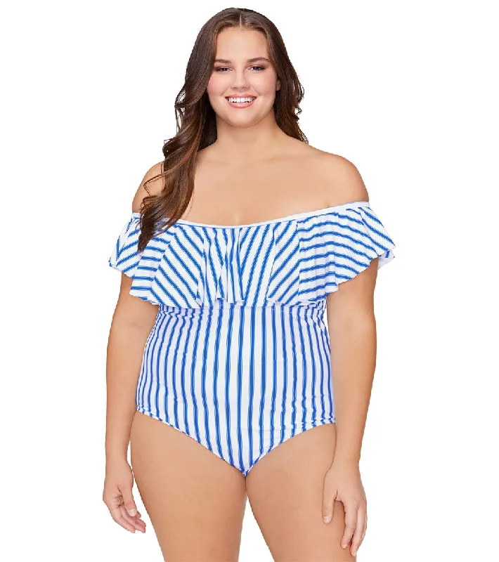 Raisins Women's Plus Size Coastal Tortuga One Piece Swimwuit Aegean Classic One-Piece