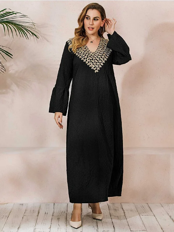 KittenAlarm - Plus Size Ruffle Sleeve Maxi Dress Stylish Longline Maxi Dress