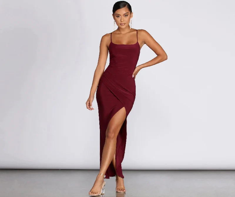 Get The Stylish Scoop Maxi Dress Elegant Pleated Maxi Dress