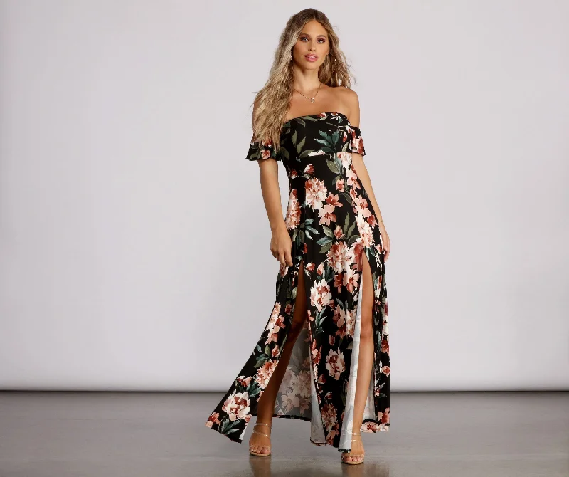 Stuck on Stylish Floral Maxi Dress Trendy Floral Print Maxi Dress