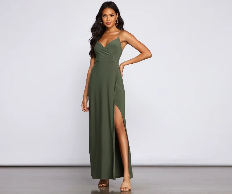 Major Appeal High Charming Slit Maxi Dress Elegant Sleeveless Maxi Dress