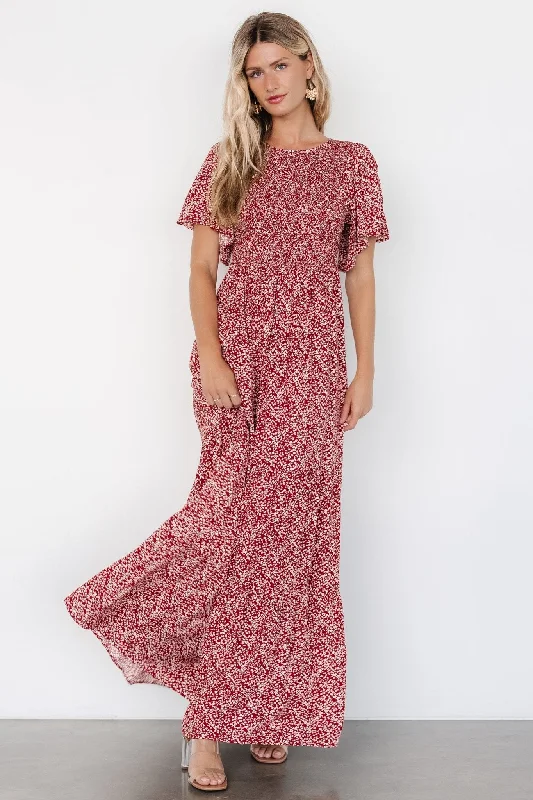 Eliza Maxi Dress | Rust Print Elegant Floral Maxi Dress