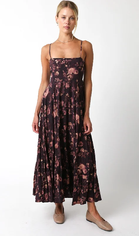 Emery Floral Square Neck Maxi Dress Fashionable Off-Shoulder Maxi Dress