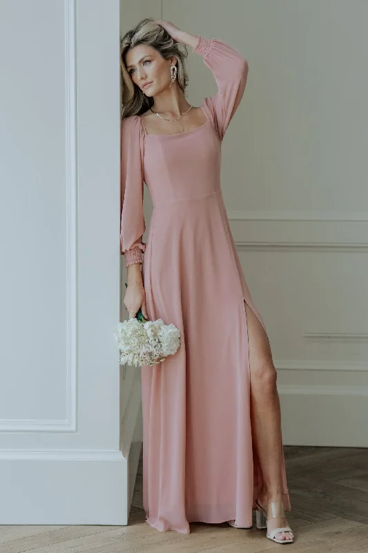 Giselle Maxi Dress | Blush Stylish One-Shoulder Maxi Dress