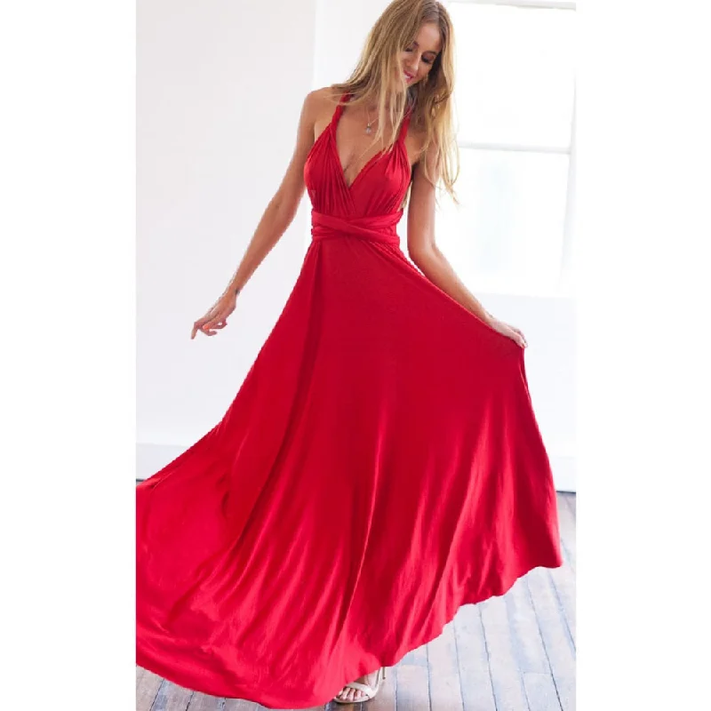 Amy Fashion - Bandage Party Bridesmaids Infinity Robe Maxi Dress Stylish Empire Waist Maxi Dress