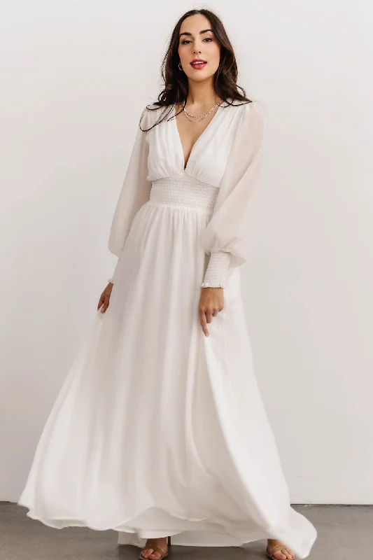 Olivia Maxi Dress | White Stylish Button-Up Maxi Dress