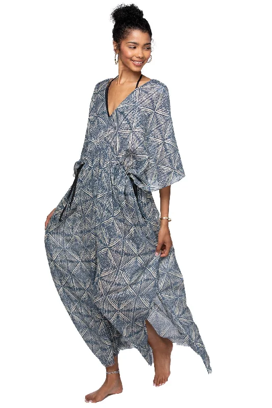 Shining Tiles Poolside Maxi Dress Cozy Open-Back Maxi Dress