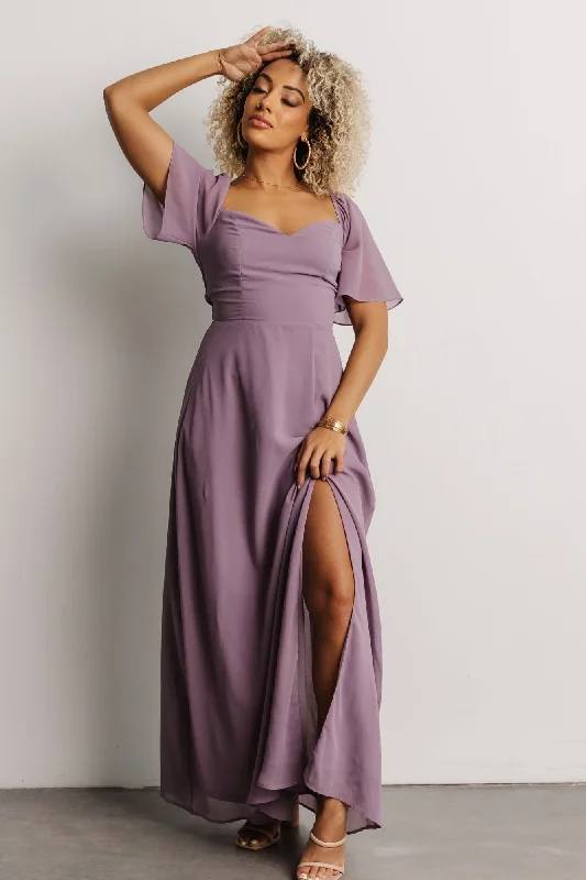 Sierra Sweetheart Maxi Dress | Lilac Trendy Floral Print Maxi Dress