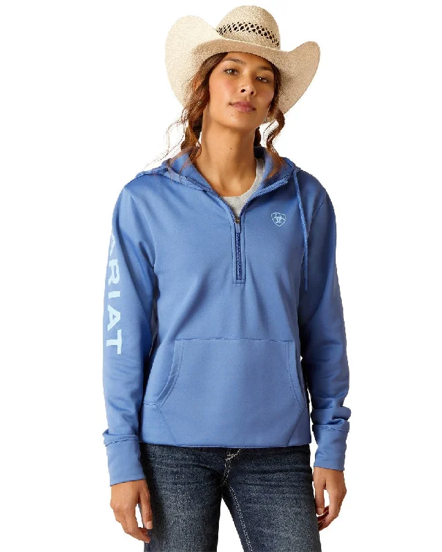 Ariat Womens Tek Half Zip Hoodie Hoodie with Typography Text Message