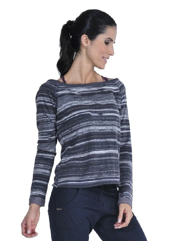 Bia Brazil Activewear Light Weight Sweatshirt TT4440 Charcoal Stripes Hoodie with Hem Lace Feminine Delicate