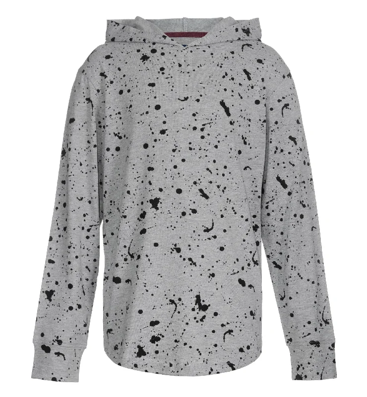 Big Boys Tuscan Splatter Print Long Sleeve Jersey Knit Hoodie Hoodie with Drawcord Adjustable Secure