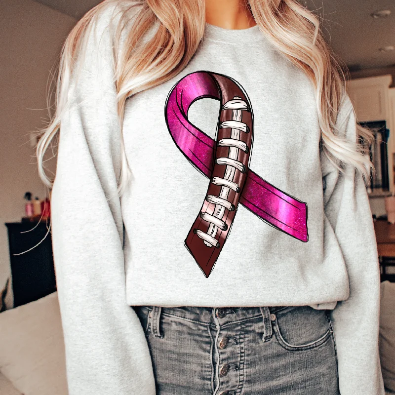 Hazel Blues® | Breast Cancer Ribbon Graphic Sweatshirt Hoodie with Half-Zip Sporty Casual Hazel Blues® | Breast Cancer Ribbon Graphic Sweatshirt Hoodie with Half-Zip Sporty Casual