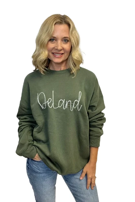 DeLand Crewneck Sweatshirt Hoodie with Bell Sleeves Flared Feminine