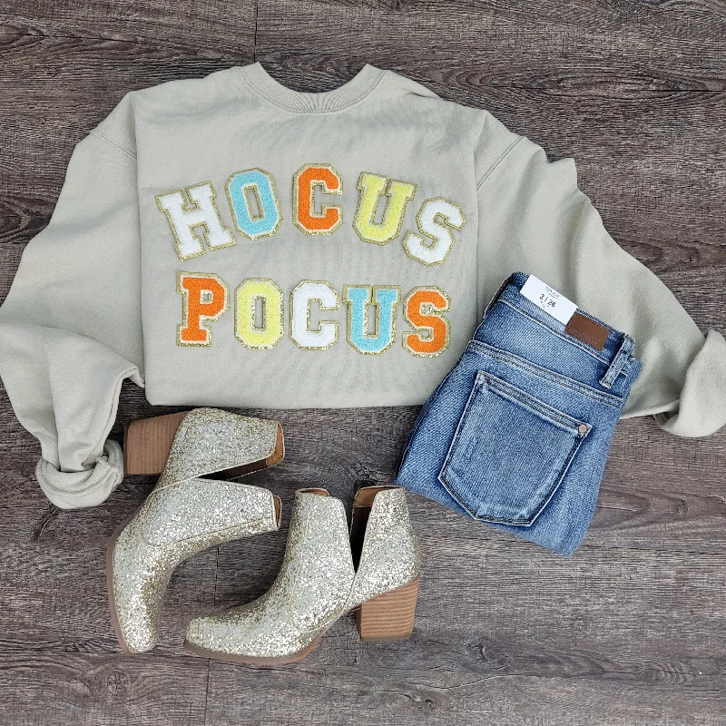 Hazel Blues® | Hocus Pocus Chenille Patch Sweatshirt: Multi Color Hoodie with Gradient Ombre Colorful Hazel Blues® | Hocus Pocus Chenille Patch Sweatshirt: Multi Color Hoodie with Gradient Ombre Colorful