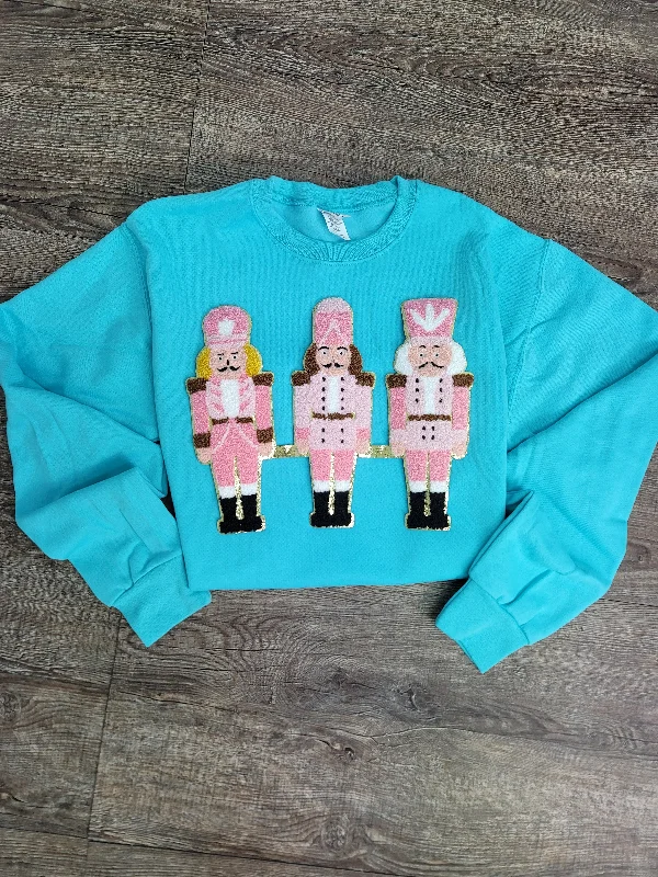 Hazel Blues® | Large Nutcrackers Chenille Patch Sweatshirt Hoodie with Hood Adjustable Protection Hazel Blues® | Large Nutcrackers Chenille Patch Sweatshirt Hoodie with Hood Adjustable Protection