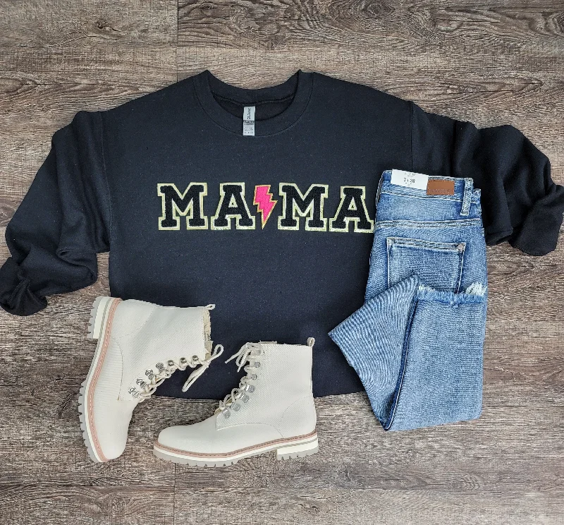Hazel Blues® |  MA⚡️MA Chenille Patch Sweatshirt Hoodie Crop Top Short Trendy