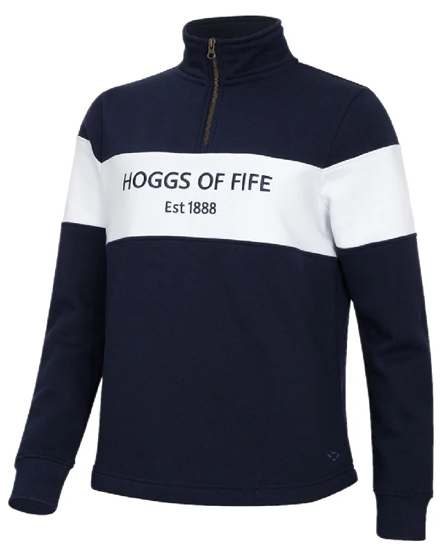 Hoggs of Fife Dumfries 1888 Womens Quarter Zip Sweatshirt Hoodie with Logo Branding Identity