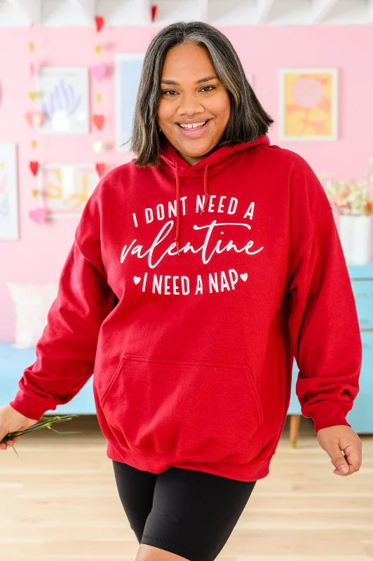 Hazel Blues® | I Don't Need A Valentine Hoodie Hoodie with Slit Hem Functional Movement Hazel Blues® | I Don't Need A Valentine Hoodie Hoodie with Slit Hem Functional Movement