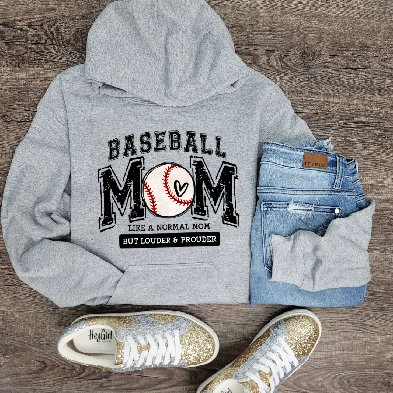 Hazel Blues® |  Louder Baseball Mom: HOODIE Hoodie with Pastel Soft Subtle