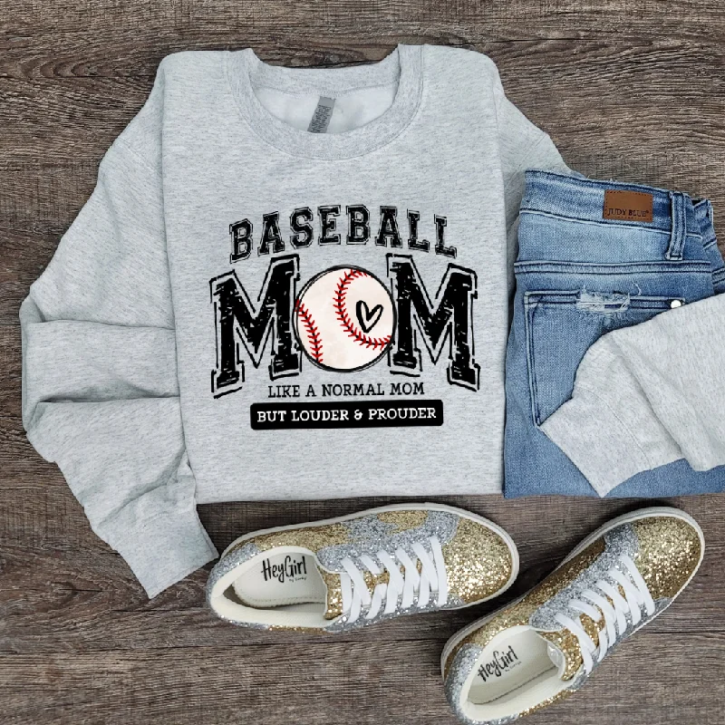 Hazel Blues® |  Louder Baseball Mom: SWEATSHIRT Hoodie with Metallic Shiny Futuristic