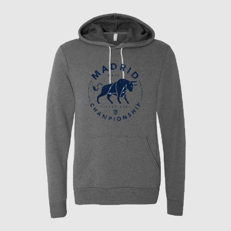 Madrid Circle Hoodie (MAD- Dark Heather Grey) Hoodie with Front Slit Layering Stylish