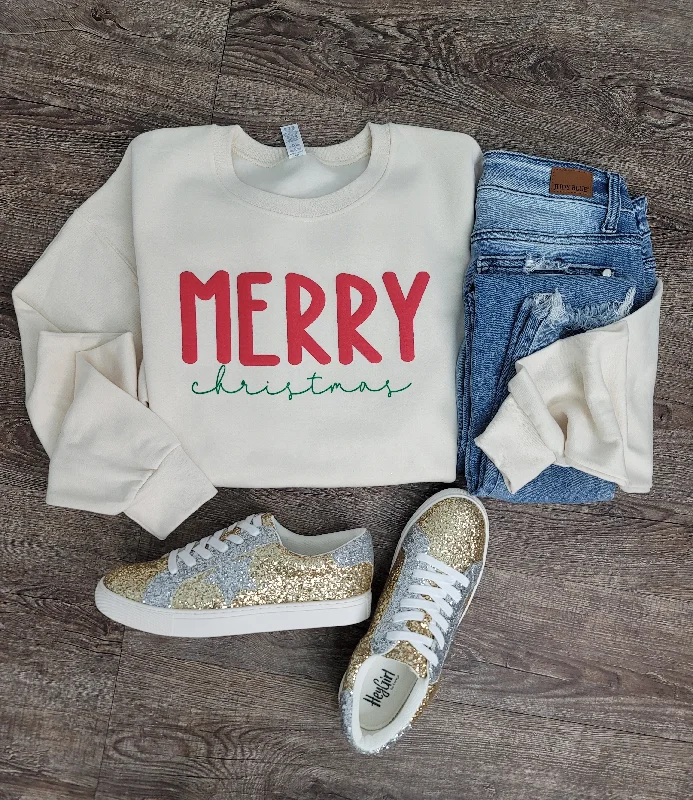 Hazel Blues® | Merry Christmas Puff Print Graphic Sweatshirt Hoodie with Drop Shoulder Relaxed Streetwear Hazel Blues® | Merry Christmas Puff Print Graphic Sweatshirt Hoodie with Drop Shoulder Relaxed Streetwear