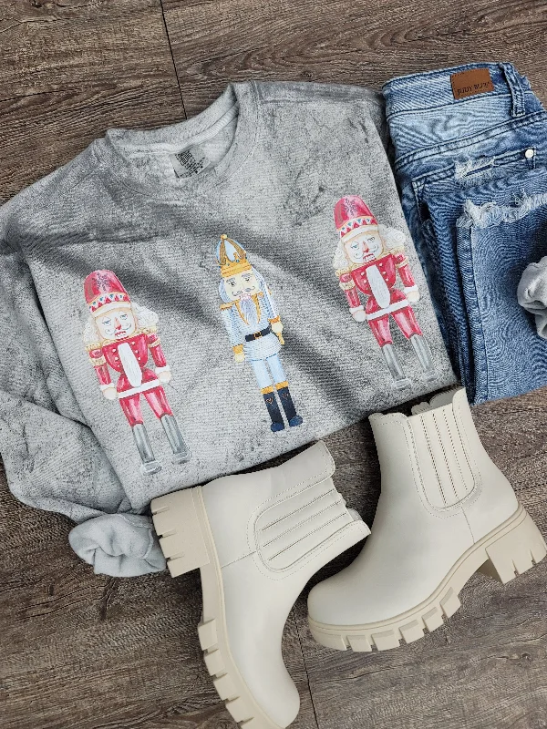 Hazel Blues® | Nutcracker Color Blast Graphic Sweatshirt Hoodie with V-Neck Classic Versatile Hazel Blues® | Nutcracker Color Blast Graphic Sweatshirt Hoodie with V-Neck Classic Versatile